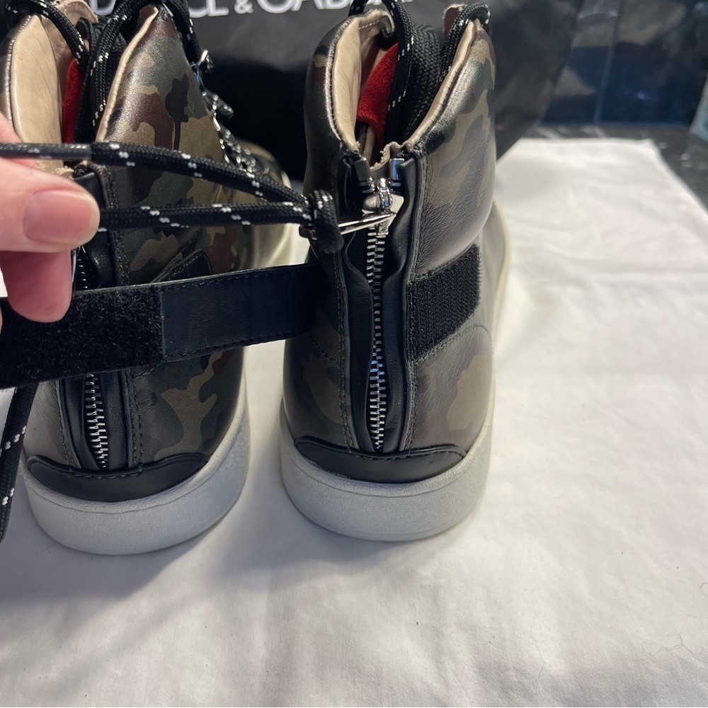 Dolce & Gabbana Men's Leather Camouflage Camo High-Top Sneakers NEW - Picture 5 of 10